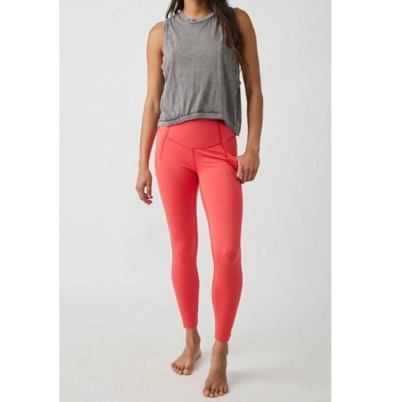 Free People Movement Women's Set The Pace Leggings In Cayenne Size M. NEW - Picture 1 of 14
